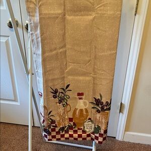 Kitchen Olive Oil Print Curtain Panel in Beige